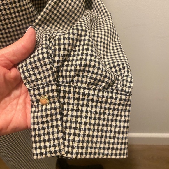 Zara Women’s winter shirt dress checker plaid collared black white midi new xl - Picture 6 of 16